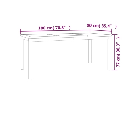 Juego de comedor para jardín 9 piezas madera maciza de teca