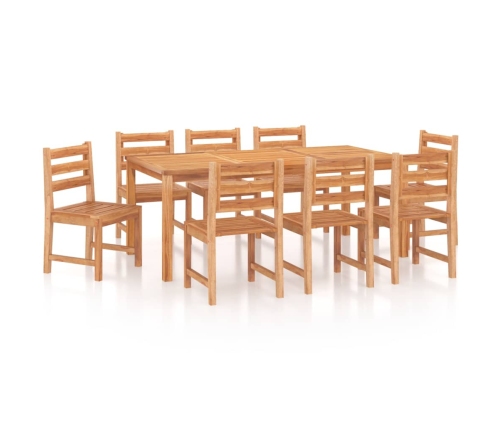 Juego de comedor para jardín 9 piezas madera maciza de teca