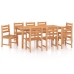 Juego de comedor para jardín 9 piezas madera maciza de teca