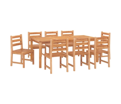 Juego de comedor para jardín 9 piezas madera maciza de teca
