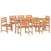Juego de comedor para jardín 9 piezas madera maciza de teca