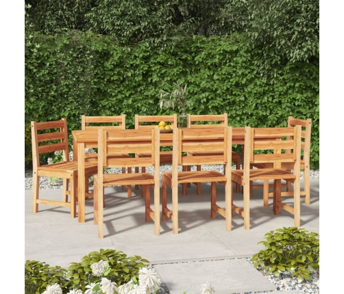 Juego de comedor para jardín 9 piezas madera maciza de teca