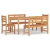 Juego de comedor para jardín 5 piezas madera maciza de teca