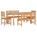Juego de comedor para jardín 5 piezas madera maciza de teca