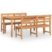 Juego de comedor para jardín 3 pzas madera maciza de teca