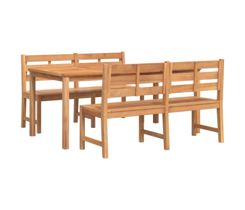 Juego de comedor para jardín 3 pzas madera maciza de teca
