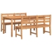 Juego de comedor para jardín 3 pzas madera maciza de teca