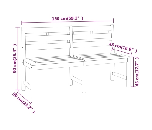 Juego de comedor para jardín 3 pzas madera maciza de teca
