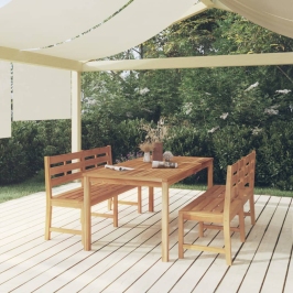 Juego de comedor para jardín 3 pzas madera maciza de teca