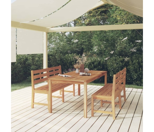 Juego de comedor para jardín 3 pzas madera maciza de teca