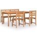 Juego de comedor para jardín 4 piezas madera maciza de teca