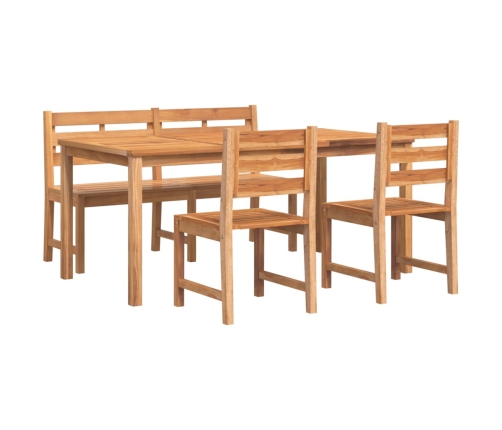 Juego de comedor para jardín 4 piezas madera maciza de teca