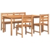 Juego de comedor para jardín 4 piezas madera maciza de teca
