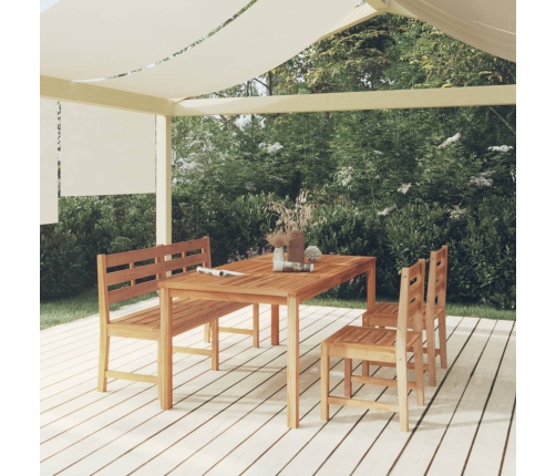 Juego de comedor para jardín 4 piezas madera maciza de teca