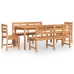 Juego de comedor para jardín 5 piezas madera maciza de teca
