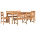 Juego de comedor para jardín 5 piezas madera maciza de teca