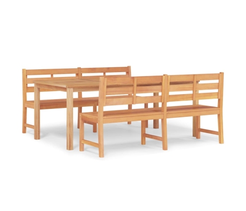 Juego de comedor para jardín 3 pzas madera maciza de teca