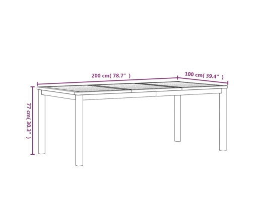 Juego de comedor para jardín 3 pzas madera maciza de teca