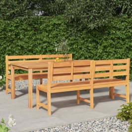 Juego de comedor para jardín 3 pzas madera maciza de teca