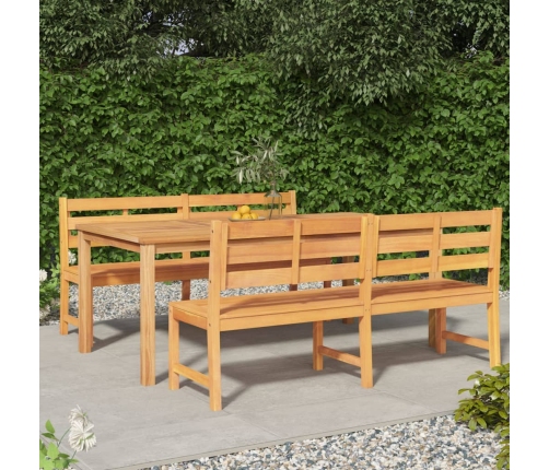 Juego de comedor para jardín 3 pzas madera maciza de teca