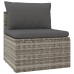 Set de muebles de jardín 5 pzas y cojines ratán sintético gris