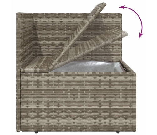 Set de muebles de jardín 5 pzas y cojines ratán sintético gris