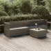 Set de muebles de jardín 5 pzas y cojines ratán sintético gris