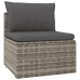 Set de muebles de jardín 5 pzas y cojines ratán sintético gris
