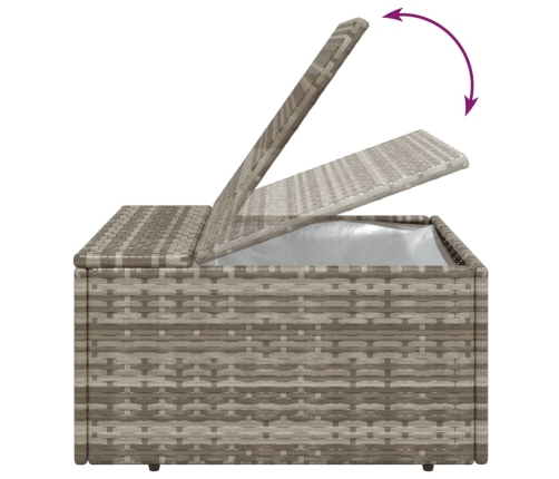 Set de muebles de jardín 5 pzas y cojines ratán sintético gris