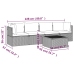Set de muebles de jardín 5 pzas y cojines ratán sintético gris