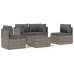 Set de muebles de jardín 5 pzas y cojines ratán sintético gris
