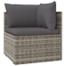 Set de muebles de jardín 5 pzas y cojines ratán sintético gris