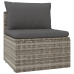 Set de muebles de jardín 5 pzas y cojines ratán sintético gris