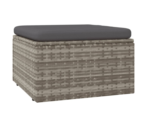 Set de muebles de jardín 5 pzas y cojines ratán sintético gris