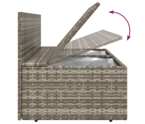 Set de muebles de jardín 5 pzas y cojines ratán sintético gris