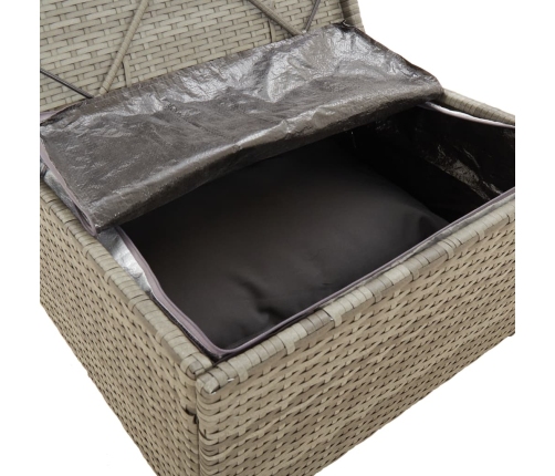 Set de muebles de jardín 5 pzas y cojines ratán sintético gris