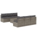 Set de muebles de jardín 7 pzas y cojines ratán sintético gris