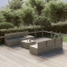Set de muebles de jardín 7 pzas y cojines ratán sintético gris