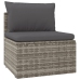 Set de muebles de jardín 7 pzas y cojines ratán sintético gris
