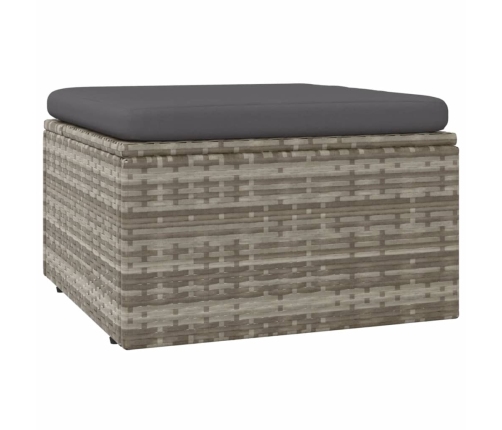 Set de muebles de jardín 7 pzas y cojines ratán sintético gris