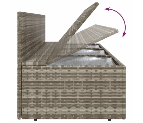 Set de muebles de jardín 7 pzas y cojines ratán sintético gris