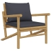 Set de muebles de jardín 4 piezas bambú con cojines gris oscuro