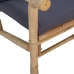 Set de muebles de jardín 4 piezas bambú con cojines gris oscuro