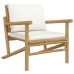 Set de muebles de jardín 5 piezas bambú y cojines blanco crema