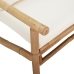 Set de muebles de jardín 3 piezas bambú y cojines blanco crema