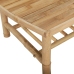 Set de muebles de jardín 3 piezas bambú y cojines blanco crema