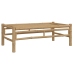 Set de muebles de jardín 5 piezas bambú y cojines blanco crema