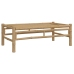 Set de muebles de jardín 5 piezas bambú y cojines blanco crema