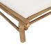 Set de muebles de jardín 5 piezas bambú y cojines blanco crema
