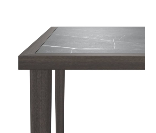 Set de muebles de jardín 3 pzas y cojines ratán sintético gris